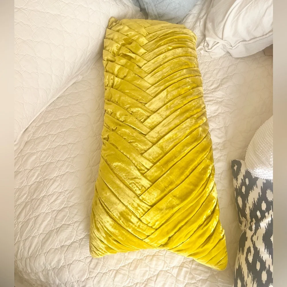Opalhouse by Target Luxe Velvet Oversized Lumbar Pillow Bright Chartreuse Green